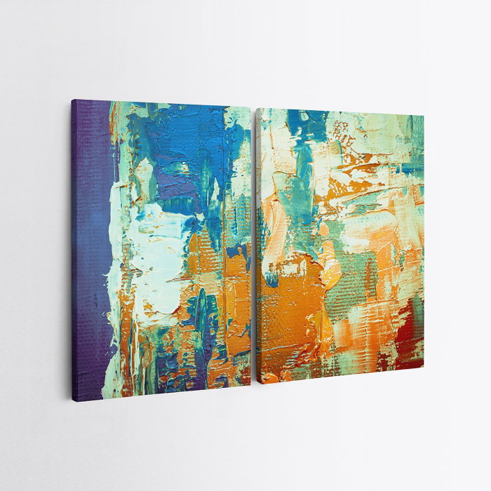Wallity Conjunto de 2 Lienzos Decorativos Multicolor 70 x 100 cm